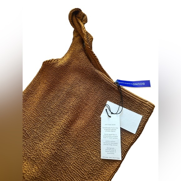 NWT BOND-EYE x Kate Bock Cedar BrownTwist Strap Oscar One Piece Swimsuit, O/S - Picture 9 of 11